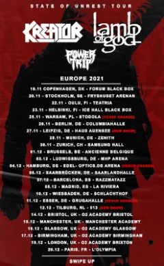 Bild zum Event 'verlegt / KREATOR & LAMB OF GOD'